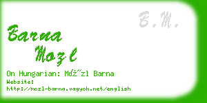 barna mozl business card